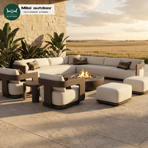 <span class=keywords><strong>Set</strong></span> Divano <span class=keywords><strong>da</strong></span> Giardino Moderno in Alluminio, Arredamento <span class=keywords><strong>da</strong></span> <span class=keywords><strong>Esterno</strong></span> per Terrazza e Patio, Divano Sezionale di Lusso per Cortile - Product Image 1
