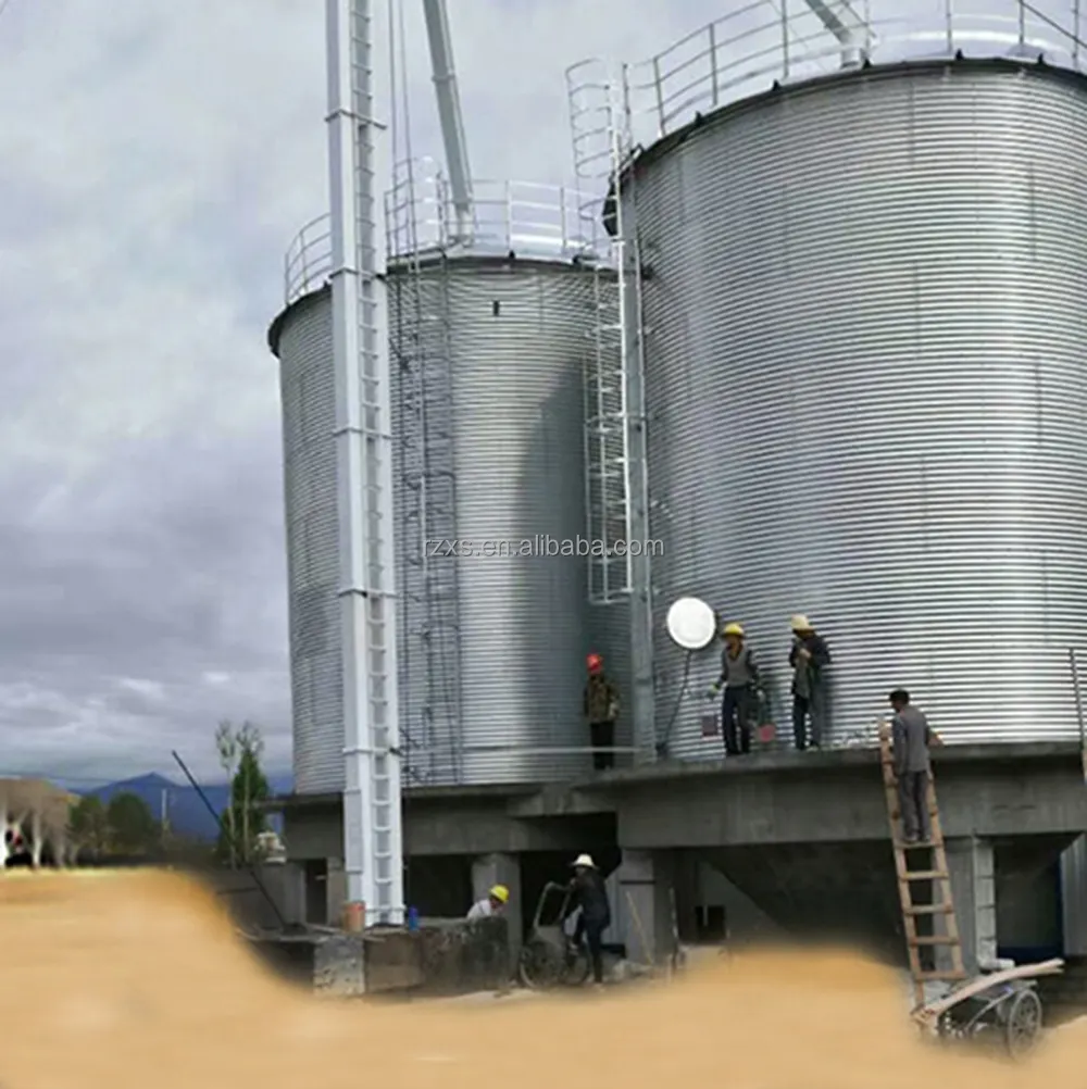 STGF100 10000 ton capacities bolted assembly type rice paddy maize storage dryer and grain silo in turkey