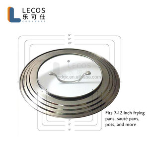 LECOS Couvercle de Remplacement Multifonctionnel pour Ustensiles de Cuisine, en Acier Inoxydable et Verre, <span class=keywords><strong>Grand</strong></span> Couvercle Universel pour Poêles et Casseroles - Product Image 6