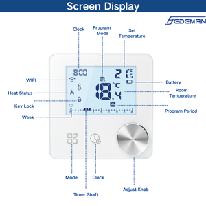 <span class=keywords><strong>Termostato</strong></span> HEDEMAN <span class=keywords><strong>per</strong></span> Caldaia a Gas con Pulsanti Touch e Controllo a Manopola, <span class=keywords><strong>Termostato</strong></span> Digitale Programmabile - Product Image 2