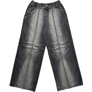 กางเกงขายาวทรงหลวมสไตล์ชิคสำหรับฤดูร้อน ShanLai Custom Chic / กางเกงยีนส์ผู้ชายทรงหลวมแบบมีซิปยาวขายส่ง - Product Image 1