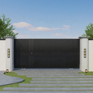 Porte coulissante automatique moderne <span class=keywords><strong>en</strong></span> aluminium pour jardin, allée, appartement, villa - Product Image 2