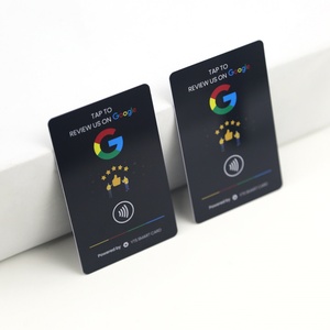 Carte de commentaires Google personnalisable avec code QR, carte intelligente NFC réutilisable, carte à taper pour laisser un avis avec perles LED - Product Image 3