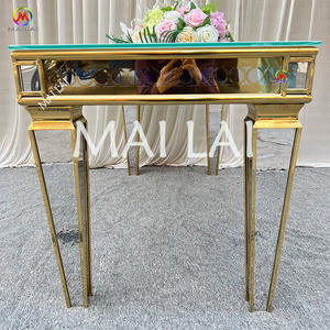 거울 유리 골드 호텔 연회 파티 가구 스테인레스 스틸 직사각형 웨딩 테이블 - Product Image 4