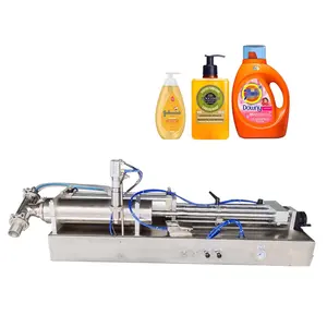 Small Detergent Sanitizer Shampoo Lubricant Oil Honey Juice Juicy Fruit Bubbaloo Liquid Water Piston Filler Filling Machine