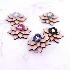 Broche boutonnière en bois faite à la main pour hommes épingles à corsage pour fleurs