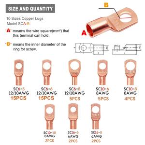 Terminales de Anillo para Ingeniería Química 685 de Latón, Estilo Europeo, Juego de 120 Terminales de Ojo de Pescado en Caja - Product Image 4