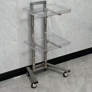 Hair <b>Salon</b> <b>Trolley</b>, Small <b>Trolley</b>, Barber Cart, Hair <b>Salon</b> Special Folding Tool Cart, Acrylic <b>Trolley</b> - Product Image 2