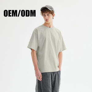 Camiseta de algodón OEM/ODM personalizada con hombros caídos, estilo urbano, con logo impreso, camiseta lisa al por mayor, diseño personalizado para hombre. - Product Image 2