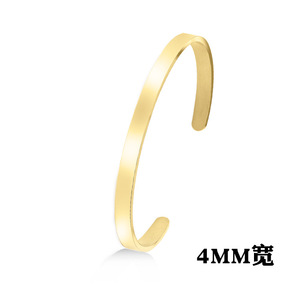 Adjustable Open Stainless Steel Women Bracelet, Polished Minimalist Solid Color <b>Bangle</b>, <b>Engravable</b> Logo Wholesale - Product Image 6