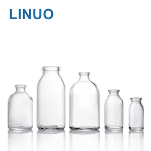 Shandong LINUO 7ml 10ml 15ml 20ml 30ml 50ml 100ml 250ml Type I Moulded Glass Injection / Infusion Vials