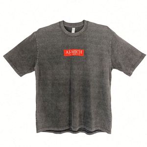 Design Cotton Custom DTG logo Tee Acid Washed Spray White T <b>Shirt</b> Print T-<b>shirt</b> - Product Image 1