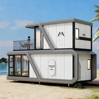 Villa mobile modulaire à double étage, capsule spatiale, cabine Apple, structure en acier, maison préfabriquée, hôtel de camping, conteneurs de chambre modernes
