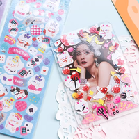 Autocollants arc-en-ciel : Autocollants scintillants d'animaux de dessin animé pour scrapbooking et décoration de journal, 2 pièces par feuille