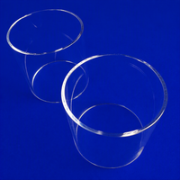 Tube en quartz clair - Grand diamètre - Personnalisable - Moulage mural / Soudage / Pliage / Découpe - Surface polie - Résistant aux produits chimiques / aux UV / Optique
