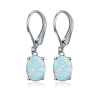 Nuevos Pendientes de Ópalo Shino para Mujer, Microincrustaciones de Circonio, Aleación de Zinc, Baño de Platino, Joyería de Alta Calidad