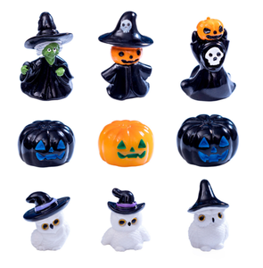 Cara verde bruja búho mini momia sombreros murciélago negro calabaza casa linterna fantasma vampiro Halloween decoración figura para ciego misterio bolsa - Product Image 3