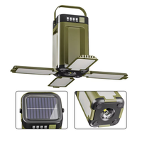 Lanterne de camping solaire à LED avec fonction de banque d'alimentation, design étanche et crochet pour la randonnée en extérieur et les situations d'urgence