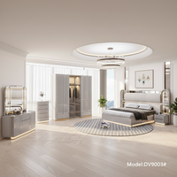 Ensembles de Chambre Complets Contemporains de Luxe Simple, Lit Double King Size, Meubles Modernes en Bois avec Rangement Intégré, Idéal pour Hôtels