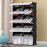 Zapatero Plegable Extensible de Plástico Multi-Nivel Gabinete Moderno Impermeable Muebles de Hogar Montaje sin Herramientas para Sala de Estar