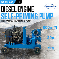 Pompe à eau auto-amorçante portable personnalisée de 8 pouces, alimentée par moteur diesel, système mobile sur remorque pour drainage
