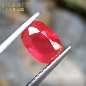 SGARIT high quality Burma Mogok loose gemstone for jewelry making 1.35ct pigeon blood red unheated natural ruby