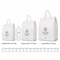 Sac de transport non tissé en forme de maison avec fermeture supérieure scellée, en PP 80 g/m², réutilisable, pour café, avec poignées en boucle