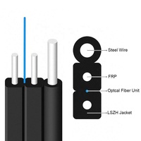 FTTH-Cable de fibra óptica para exteriores, G657A1,G657A2,G652D,1 núcleo, modo único, chaqueta LSZH, acero + fuerza FRP, rollo de 1000 metros