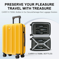 OEM Valise à roulettes 20 pouces 8 roues pour 12 bouteilles (Noir) – Légère, durable, avec serrure TSA, en PC et aluminium, transporteur de vin portable à coque rigide
