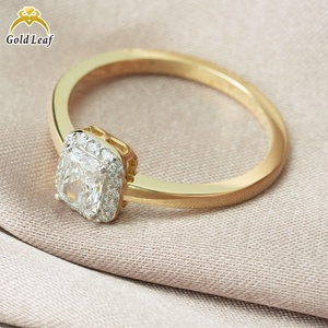 Bague en or massif 18 carats Goldleaf avec diamant de laboratoire taille coussin de 1 à 3 carats, tendance et élégante, pour fiançailles, mariage, bande pavée, fêtes - Product Image 2