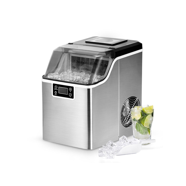 Household Countertop Electric Square-Shaped Ice Maker with Self-Clean Function, for Home Kitchen Hotel Use, Quickly Ice Making