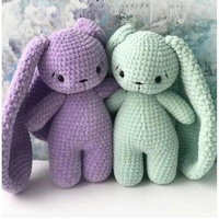 Meilleure vente Floppy Bunny Crochet Pattern Set Amigurumi Rabbit Plush Toy By Velvet Wool