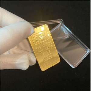 Ninguno Barra de lingotes chapada en oro magnético <span class=keywords><strong>Credit</strong></span> <span class=keywords><strong>Suisse</strong></span> Moneda cuadrada de oro fino de 1oz Lingotes falsos - Product Image 2