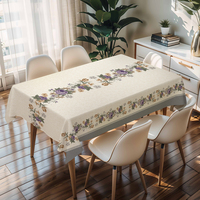 Nappe en PVC à motifs floraux RNPT Russie, Nappe rectangulaire à motifs pour fête de fin d'année