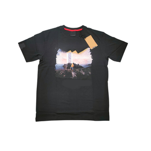 T-shirt graphique élégant en coton à manches courtes et col rond, avec logo personnalisé imprimé, vêtement décontracté de qualité supérieure, streetwear doux - Product Image 1