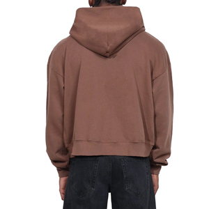 Logo personnalisé French Terry Full Zipper-Up Sweat à capuche en coton épais de haute qualité imprimé partout recadrée hiver 2 pièces hommes - Product Image 5