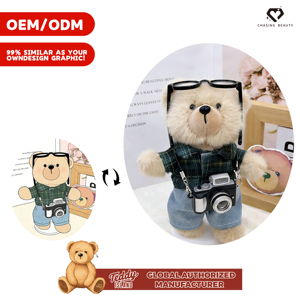 Orsacchiotto di Peluche alla Moda con Fotocamera e Occhiali, Giocattolo Morbido Imbottito - Product Image 2
