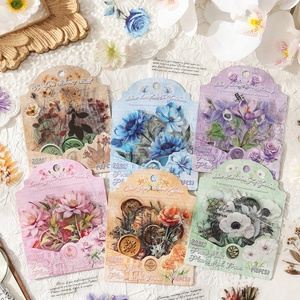 Stiker Jurnal Tahan Air Seri Puisi Bunga Botani untuk Anak-Anak, Bahan PET, Penggunaan Lintas Negara - Product Image 1