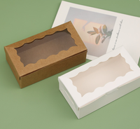 Boîte à biscuits, gâteaux et cupcakes en carton recyclable de haute qualité avec couvercle transparent et dorure à chaud