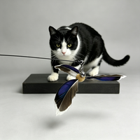 Nouvelle baguette interactive pour chat, écologique, avec clochette et plumes, pour le jeu interactif des animaux de compagnie, vente en gros