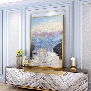 Pintura al óleo pintada a mano de Monet Sunrise, arte paisajístico impresionista 100% hecho a mano, decoración de pared para sala de estar, recibidor - Product Image 4