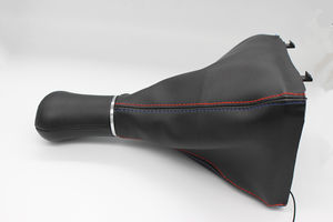 LEDギアヘッドシフトボタンフレームVites Topuzu Maneta電線カラーステッチレザーBMWE46カーギアシフトノブ用 - Product Image 2