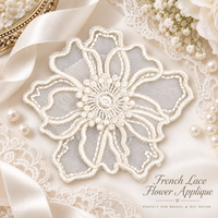 Applique florale 3D en dentelle blanche, broderie florale à coudre ou thermocollante pour robes, mariages, vêtements, sacs et projets DIY