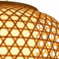 Lampe suspendue en bambou tressé artisanal, en rotin, éclairage d'ambiance chaleureux pour la maison, la salle de méditation
