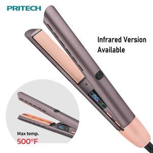 Lisseur à cheveux professionnel PRITECH en aluminium avec plaques ioniques infrarouges, température maximale de 260 à 500°F, pour la maison et le salon - Product Image 1