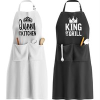 Tablier de cuisine unisexe réglable et durable en polyester, écologique, lavable, réutilisable, design mariage, kit pour usage domestique