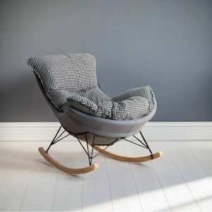 Sillón Reclinable de Tela Estilo Nórdico, Sillón Mecedora Casual con Pedal para Dormitorio, Sala de Estar, Apartamento Individual, para Hoteles - Product Image 4