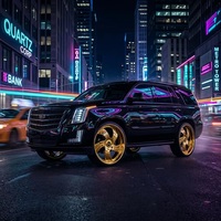 Nouvelles jantes monobloc forgées sur mesure de 18 à 24 pouces à cinq branches en aluminium 6061-T6, finition or poli de luxe, 25 mm, pour Rolls Royce SUV