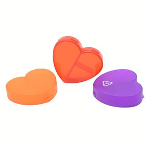 Pastillero con Compartimentos y Cadena, Diseño de Corazón, Estuche de Plástico para Medicamentos, con Logotipo Personalizado - Product Image 1
