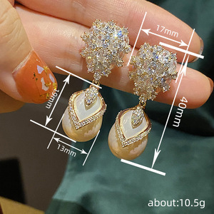 Orecchini pendenti a goccia d'acqua da donna, eleganti in stile principessa, orecchini alla moda per l'uso quotidiano, per feste e banchetti, idea regalo - Product Image 4